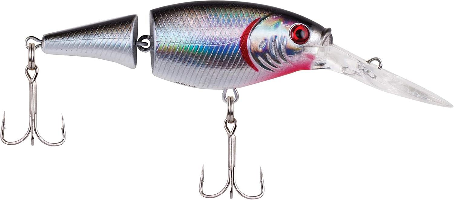 imageBerkley Flicker Shad Jointed Crankbait 2 Pack Red Tiger 13 oz 2 34in 79 Dive DepthBlack Silver