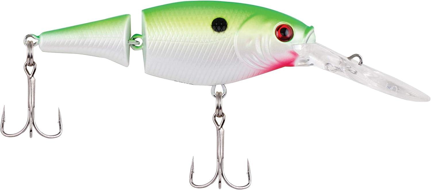 imageBerkley Flicker Shad Jointed Crankbait 2 Pack Red Tiger 13 oz 2 34in 79 Dive DepthChartreuse Pearl