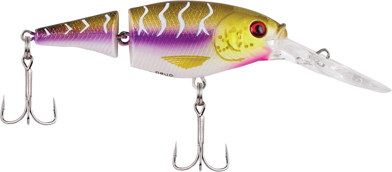 imageBerkley Flicker Shad Jointed Crankbait 2 Pack Red Tiger 13 oz 2 34in 79 Dive DepthPurple Tiger