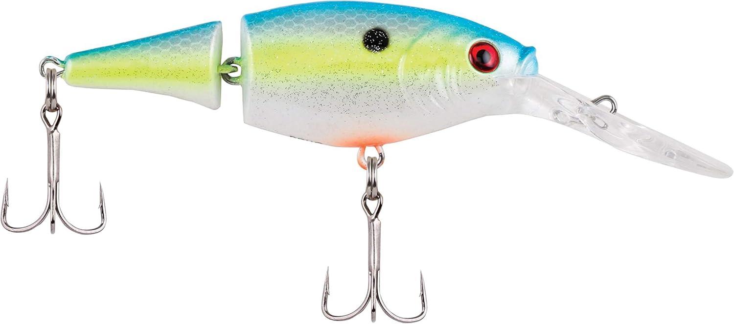 imageBerkley Flicker Shad Jointed Crankbait 2 Pack Red Tiger 13 oz 2 34in 79 Dive DepthRacy Shad