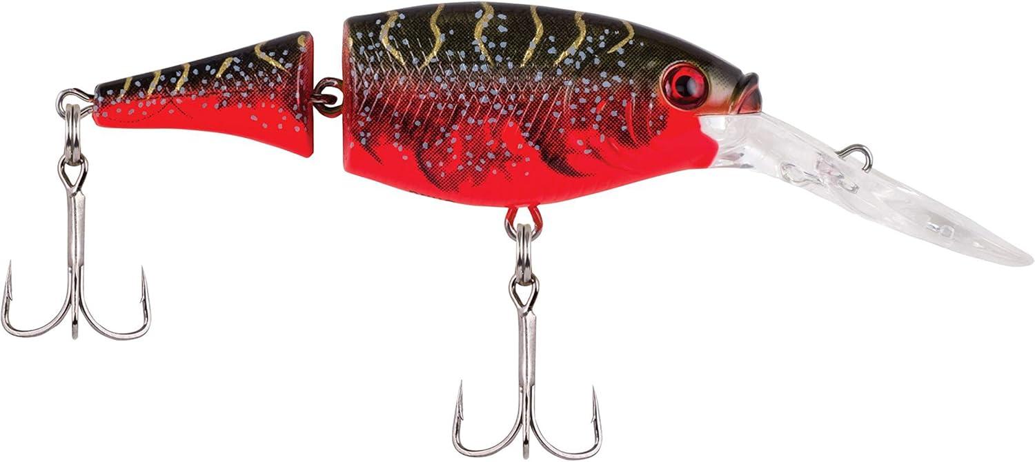 imageBerkley Flicker Shad Jointed Crankbait 2 Pack Red Tiger 13 oz 2 34in 79 Dive DepthRed Tiger