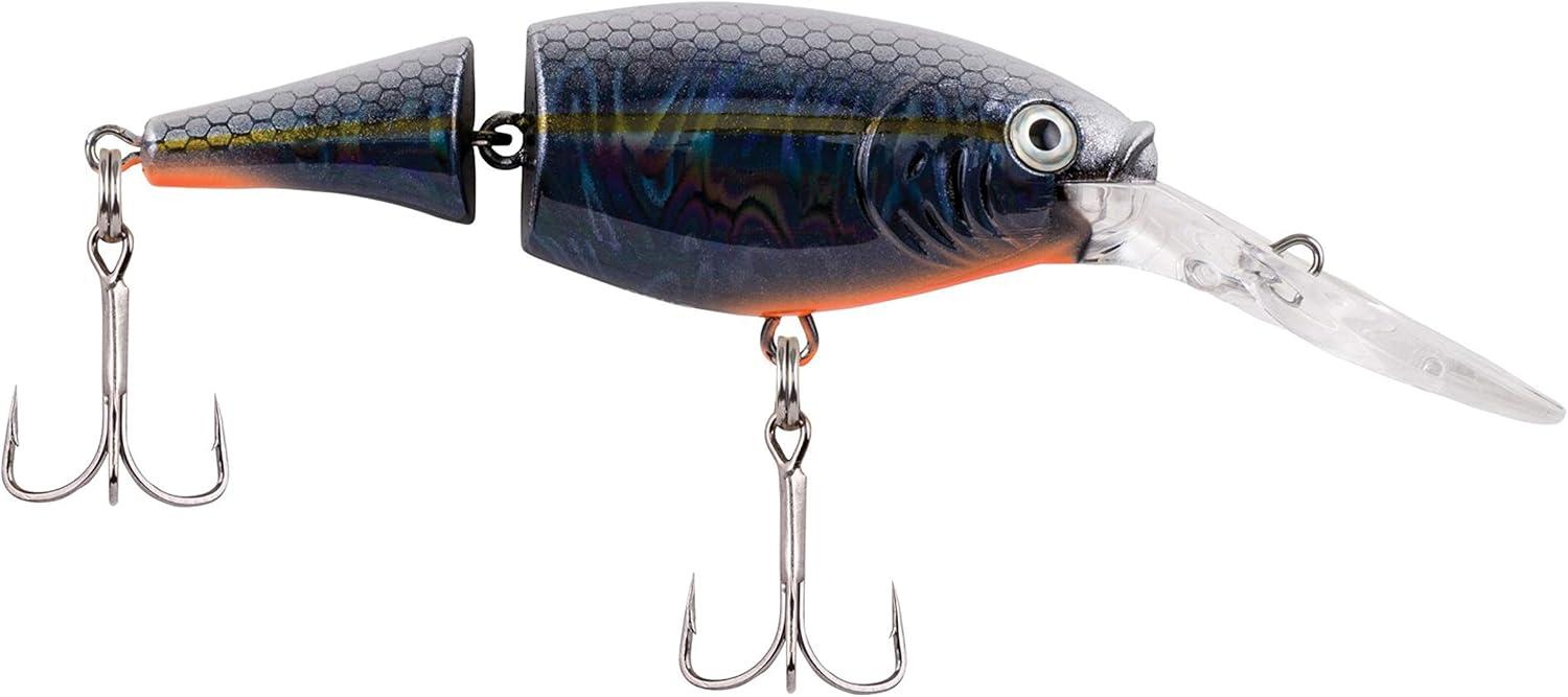 imageBerkley Flicker Shad Jointed Crankbait 2 Pack Red Tiger 13 oz 2 34in 79 Dive DepthSlick Black Pearl