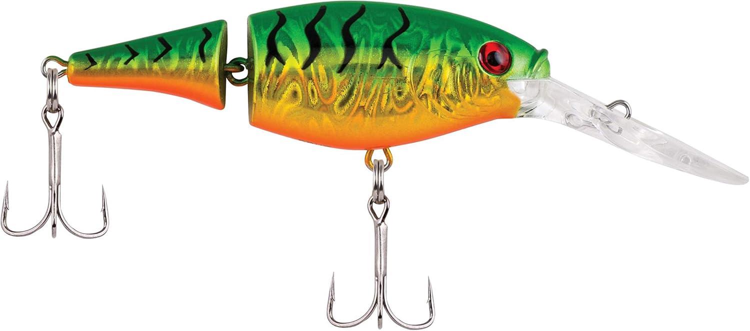 imageBerkley Flicker Shad Jointed Crankbait 2 Pack Red Tiger 13 oz 2 34in 79 Dive DepthSlick Firetiger