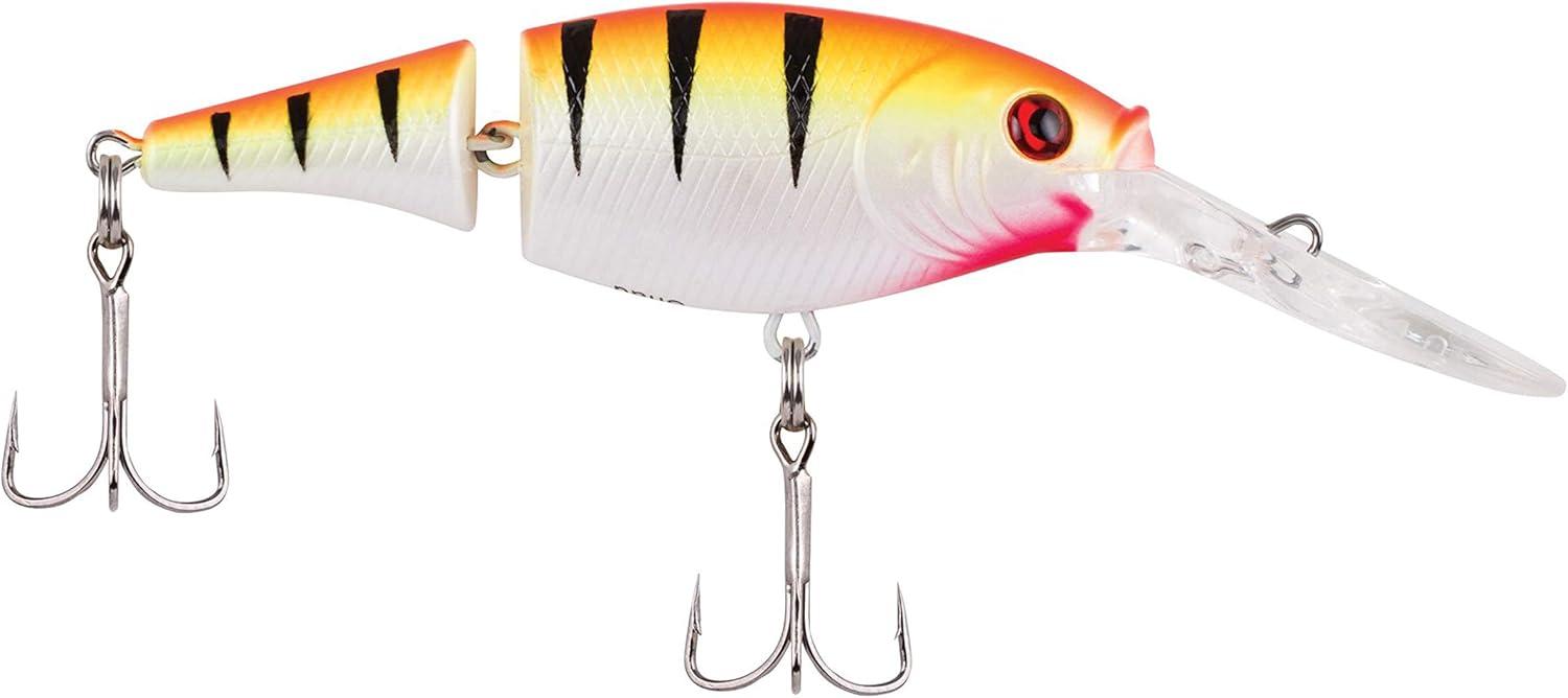 imageBerkley Flicker Shad Jointed Crankbait 2 Pack Red Tiger 13 oz 2 34in 79 Dive DepthSunset Perch
