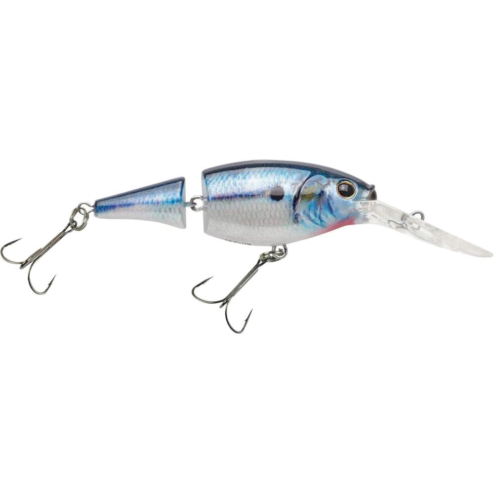 imageBerkley Flicker Shad Jointed Crankbait 2 Pack Red Tiger 13 oz 2 34in 79 Dive DepthHD Threadfin Shad