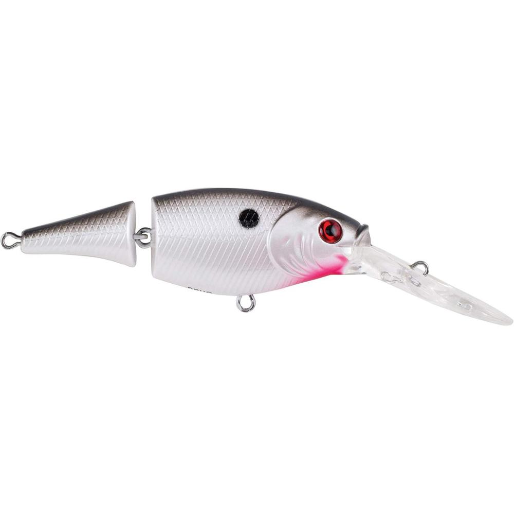 imageBerkley Flicker Shad Jointed Crankbait 2 Pack Red Tiger 13 oz 2 34in 79 Dive DepthPearl White