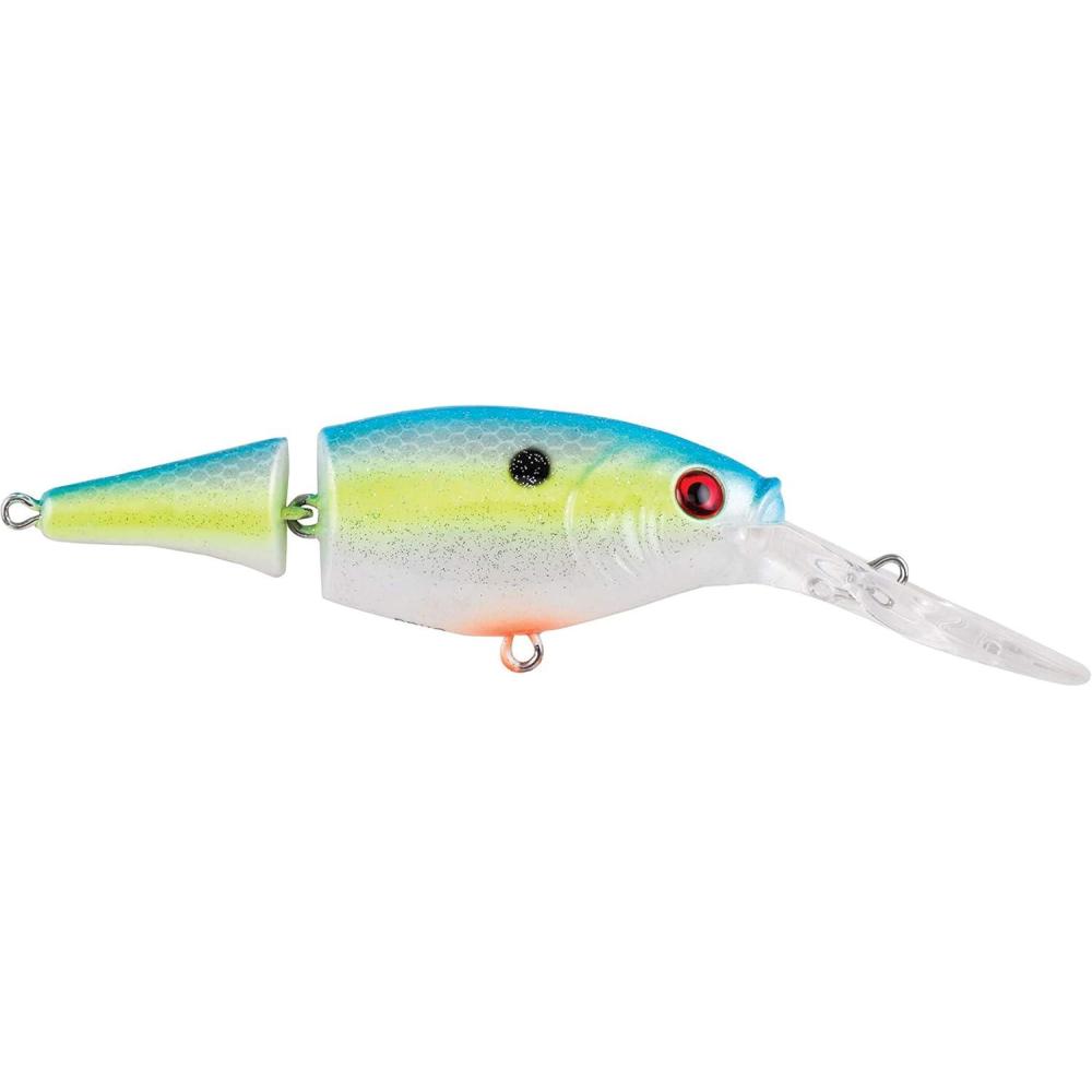 imageBerkley Flicker Shad Jointed Crankbait 2 Pack Red Tiger 13 oz 2 34in 79 Dive DepthRacy Shad