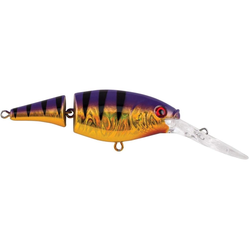 imageBerkley Flicker Shad Jointed Crankbait 2 Pack Red Tiger 13 oz 2 34in 79 Dive DepthSlick Purple Bengal