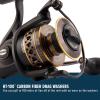 imagePENN Battle Spinning Reel Kit Size 5000 Includes Reel Cover and Spare Anodized Aluminum Spool RightLeft Handle Position HT100 Front Drag SystemBattle Reel