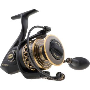 imagePENN Battle Spinning Reel Kit Size 5000 Includes Reel Cover and Spare Anodized Aluminum Spool RightLeft Handle Position HT100 Front Drag SystemBattle Il Reel
