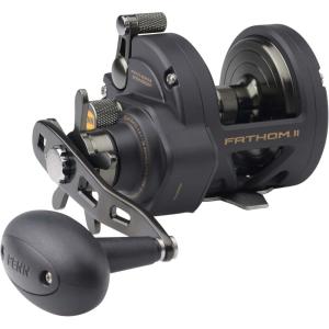 imagePENN Fathom II Star Drag Reel Size 25 Fishing Reel Right Handle Position Gear Ratio 481 Black Gold