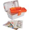 imageShakespeare CustomizeIt Tackle Box Kids Tackle Box with Tackle SpillProof Tray Includes 29 Pieces of Assorted Tackle 3 Sheets of CustomizeIt Stickers 2 Practice Casting Plugs Fishing Journal