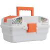 imageShakespeare CustomizeIt Tackle Box Kids Tackle Box with Tackle SpillProof Tray Includes 29 Pieces of Assorted Tackle 3 Sheets of CustomizeIt Stickers 2 Practice Casting Plugs Fishing Journal