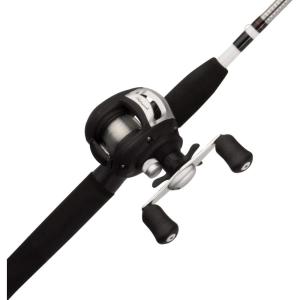imageShakespeare Alpha Medium 6 Low Profile Fishing Rod and Bait Cast Reel Combo 2 PieceBlack WhiteCombo