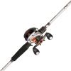 imageAbu Garcia Revo X Low Profile Baitcast Reel and Fishing Rod ComboNew Silver  Eva Grip