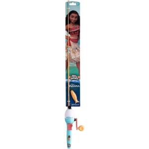 imageShakespeare Disney Moana Kit 26quot Spincast Combo for Kid GelTech Comfort Grip Handle Safety Hook Keeper Includes Practice Casting Plug