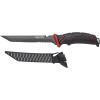 imageUgly Stik Ugly Tools Utility Knife for Fishing Red and Black Fixed Tanto Partially Serrated Stainless Steel Blade NonSlip Grip Handle Includes Line Cutter
