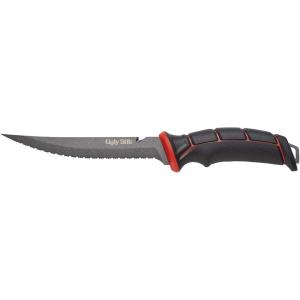 imageUgly Stik Ugly Tools 7 Inch Serrated Knife Fishing Fillet Knife for Anglers Sharp Trailing Point Serrated Stainless Steel Blade NonSlip Grip Handle Black