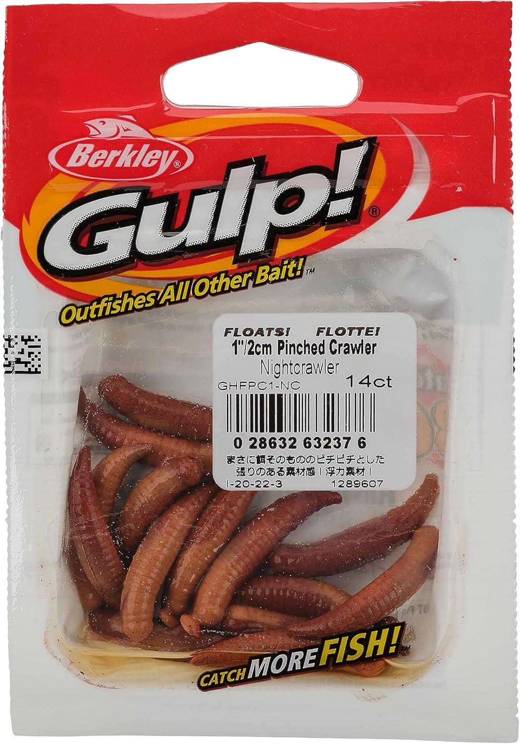imageBerkley Gulp Floating Pinched Crawler Fishing Soft BaitNightcrawler  Garlic Scent