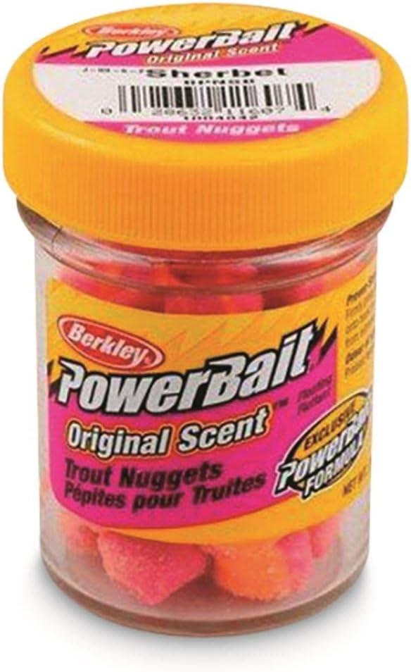 imageBerkley PowerBait Power Nuggets 4Pack Fishing Dough Bait Assorted Colors Scent Dispersion Technology Irresistible Scent and Flavor Moldable and Easy to UseFluorescent Red