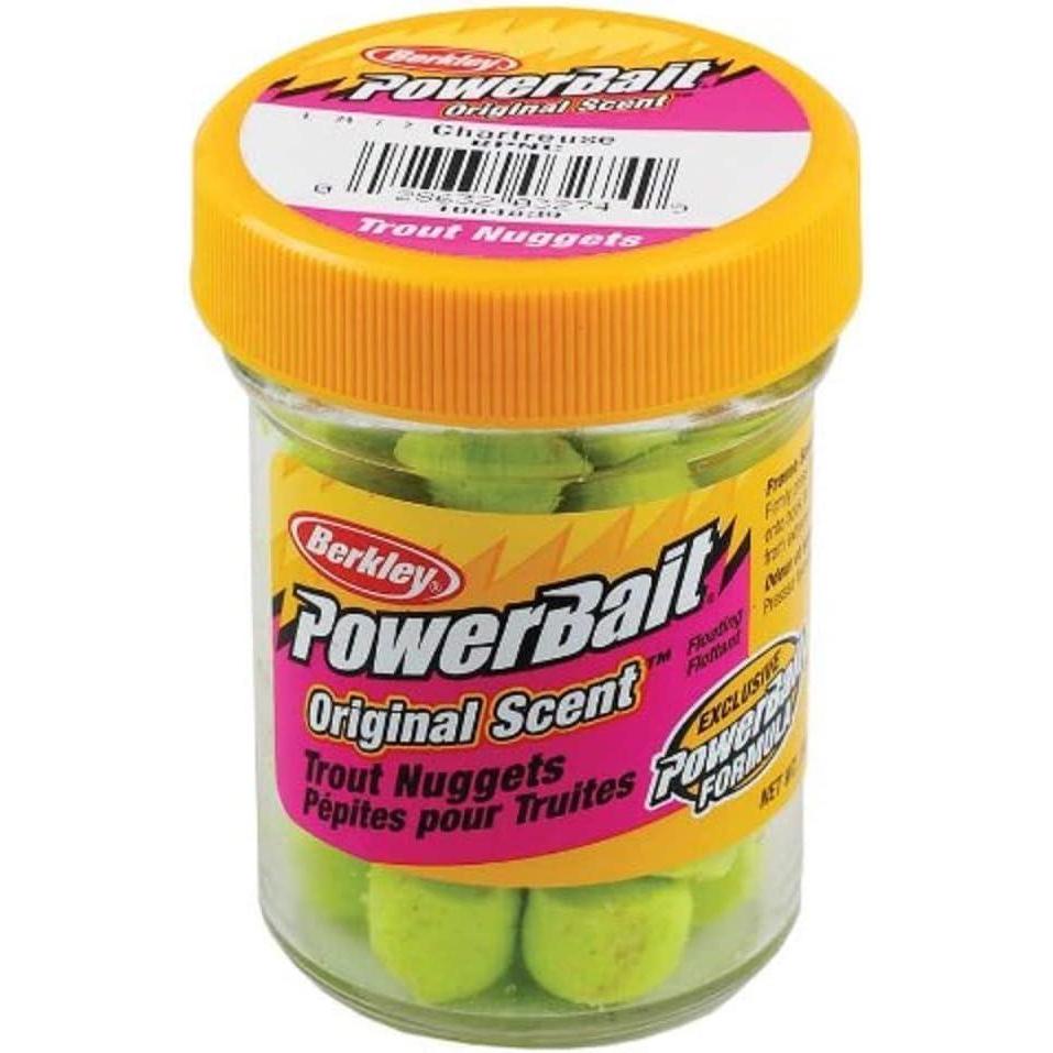 imageBerkley PowerBait Power Nuggets 4Pack Fishing Dough Bait Assorted Colors Scent Dispersion Technology Irresistible Scent and Flavor Moldable and Easy to UseChartreuse