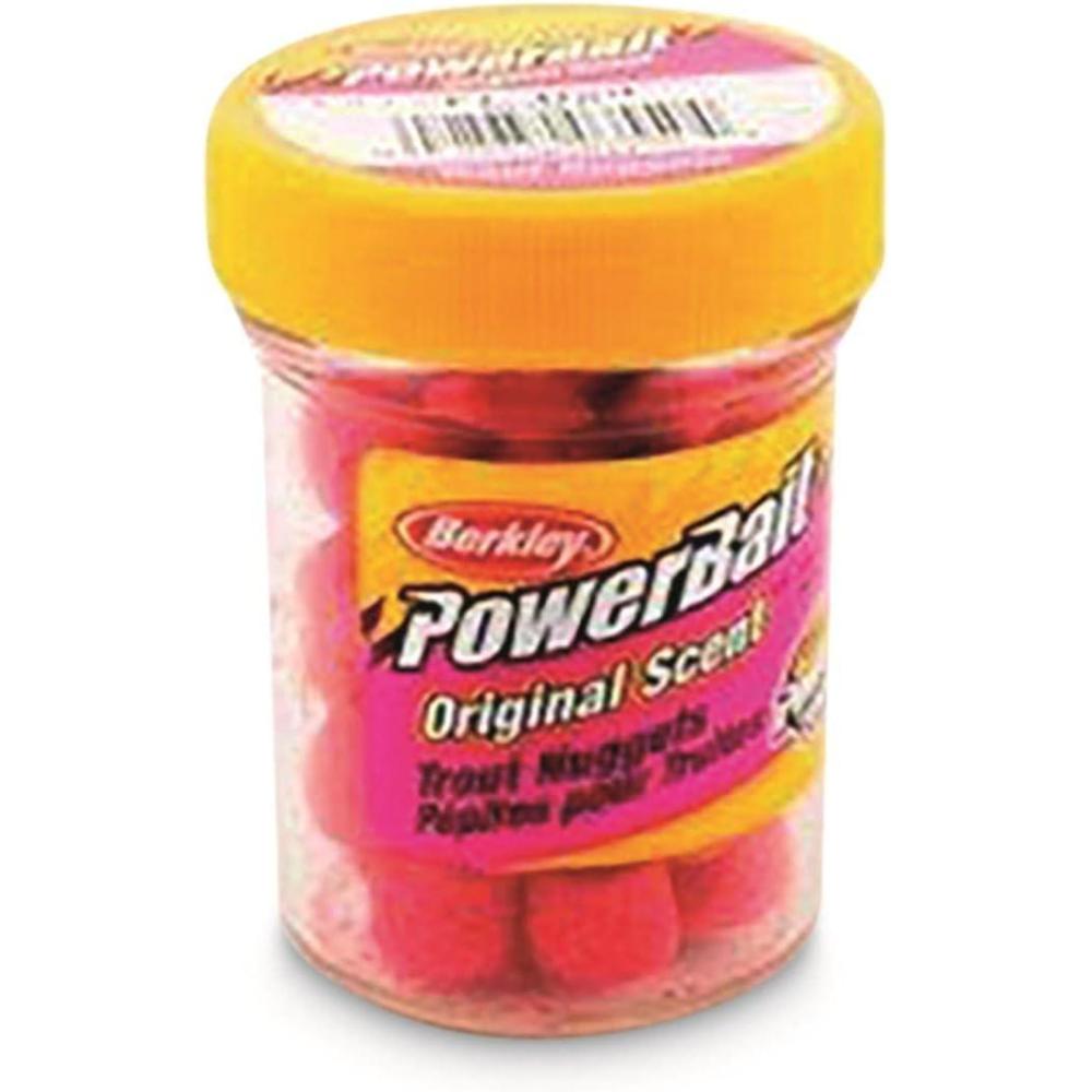imageBerkley PowerBait Power Nuggets 4Pack Fishing Dough Bait Assorted Colors Scent Dispersion Technology Irresistible Scent and Flavor Moldable and Easy to UseFluorescent Red