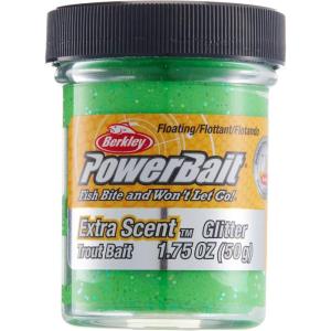 imageBerkley PowerBait Glitter Trout Bait Silver Vein Fishing Dough Bait Scent Dispersion Technology Irresistible Scent and Flavor Moldable and Easy to UseSpring Green