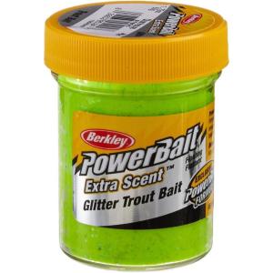 imageBerkley PowerBait Glitter Trout Bait Silver Vein Fishing Dough Bait Scent Dispersion Technology Irresistible Scent and Flavor Moldable and Easy to UseChartreuse