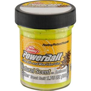 imageBerkley PowerBait Natural Glitter Trout Fishing Dough BaitSunshine Yellow  Aniseed Scent