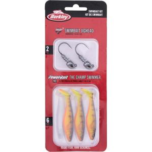 imageBerkley PowerBait The Champ Swimmer Fishing Soft BaitAssorted  HD Fire Perch  HD Purple Smelt