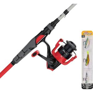 imageAbu Garcia Max X Spinng Reel and Fishing Rod Combo with Berkley PowerBait Swim Shad Soft Bait Clam Red 66quot  Medium  1pc