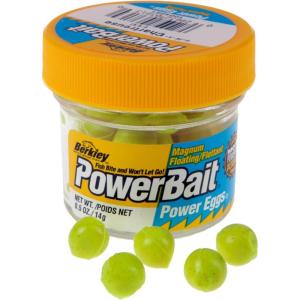 imageBerkley PowerBait Power Eggs Floating Magnum Fishing Soft BaitChartreuse  Original Scent