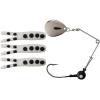 imageBerkley Johnson Beetle Spin Nickel Blade Fishing Lure Red SparkleWhite 15 inchesWhite with Black Spots