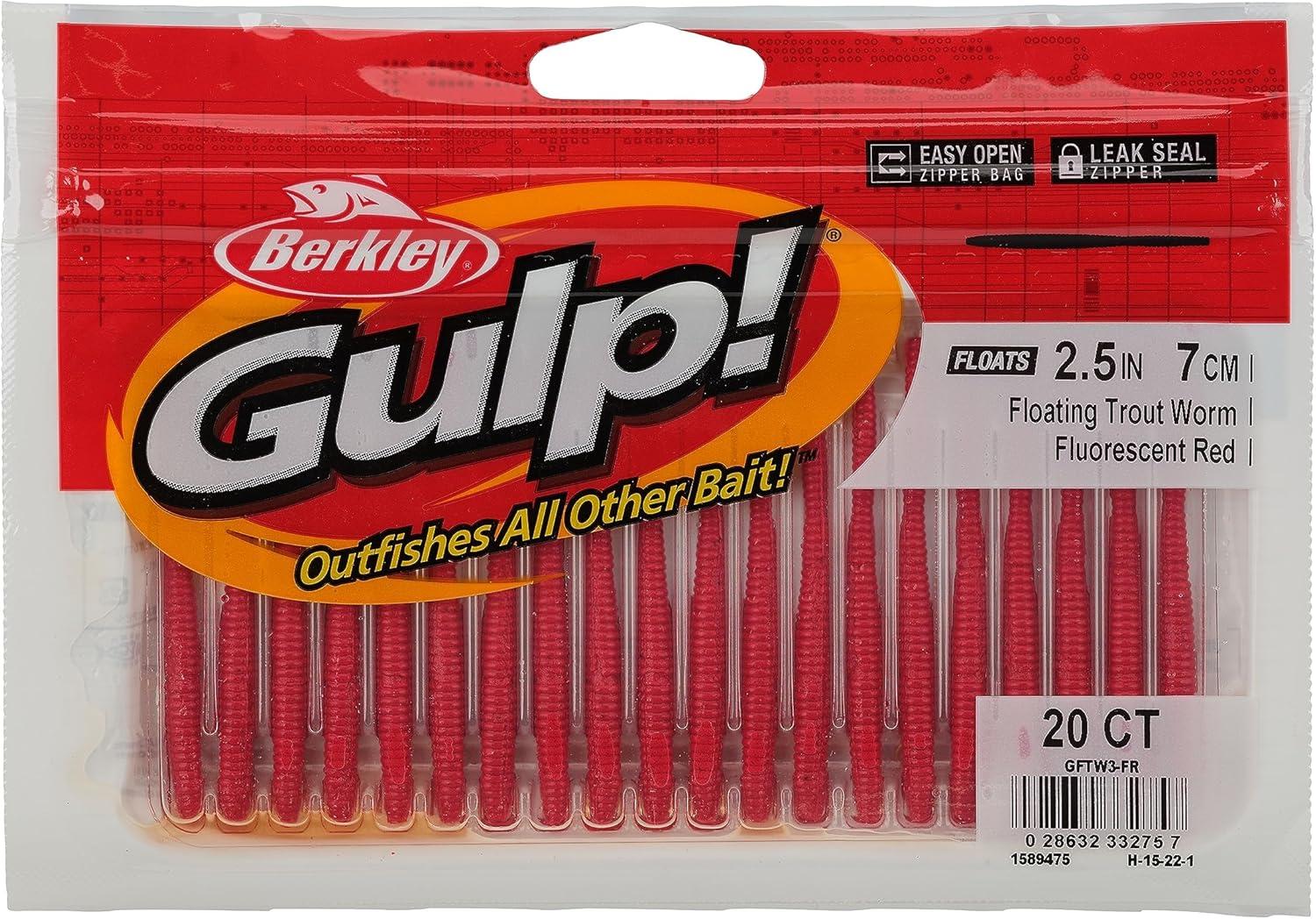 imageBerkley Gulp Trout Worm Fishing Soft BaitFluorescent Red