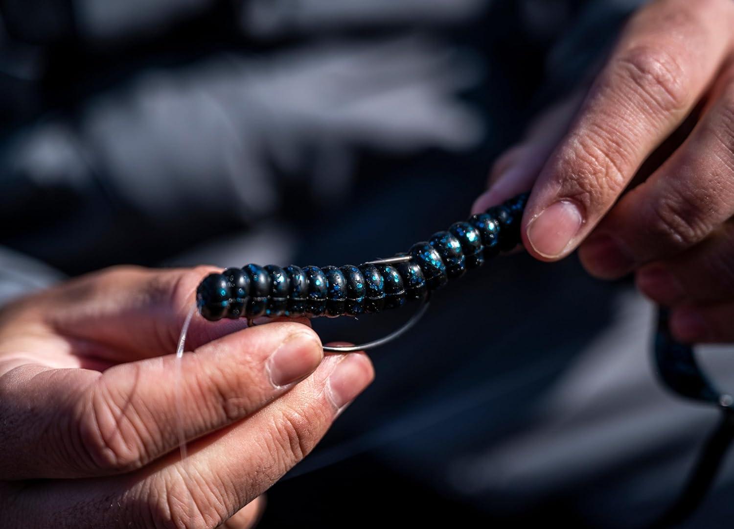 imageBerkley PowerBait Power Worms Fishing Soft BaitBlack Blue Fleck