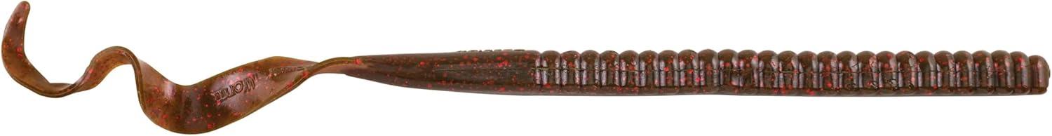 imageBerkley PowerBait Power Worms Fishing Soft BaitMotor Oil Red Fleck
