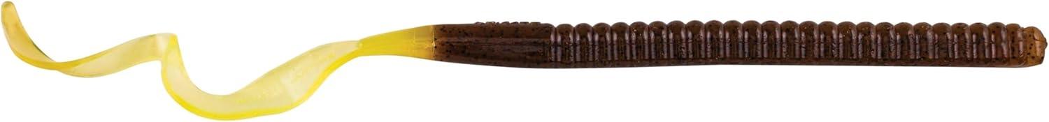 imageBerkley PowerBait Power Worms Fishing Soft BaitPumpkin Chartreuse