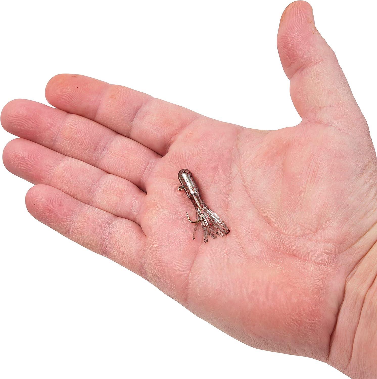 imageBerkley PowerBait PreRigged Atomic Tubes Fishing Soft BaitClear Brown Red Fleck