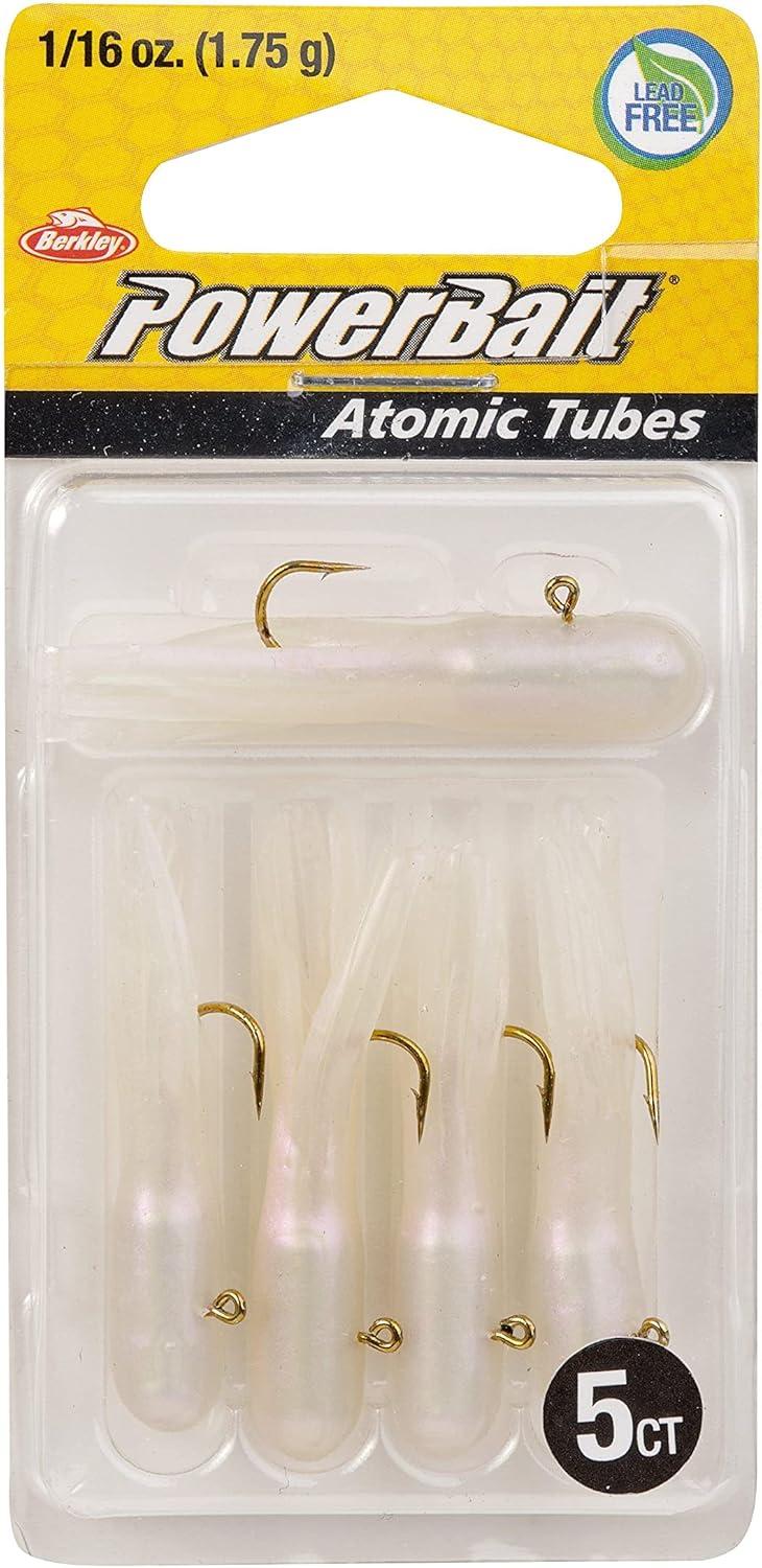imageBerkley PowerBait PreRigged Atomic Tubes Fishing Soft BaitPearl