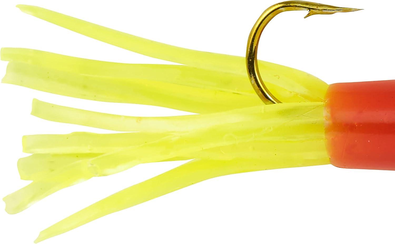 imageBerkley PowerBait PreRigged Atomic Tubes Fishing Soft BaitRed Chartreuse
