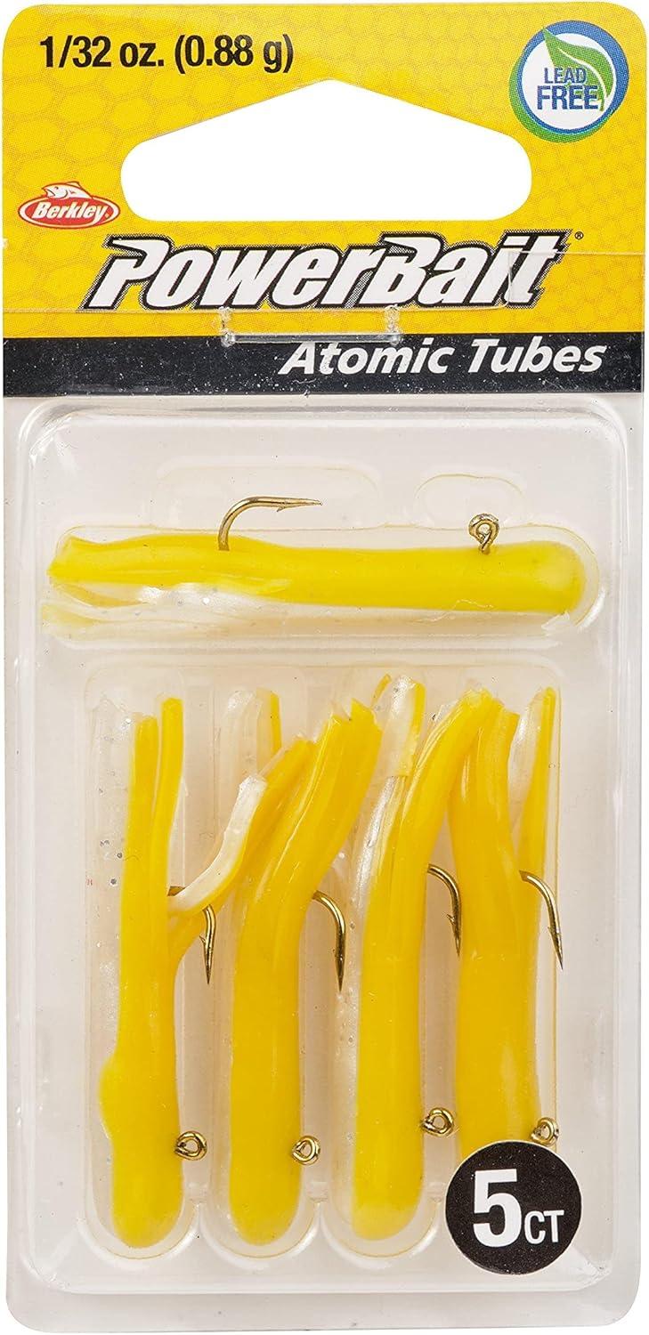 imageBerkley PowerBait PreRigged Atomic Tubes Fishing Soft BaitYellow Back