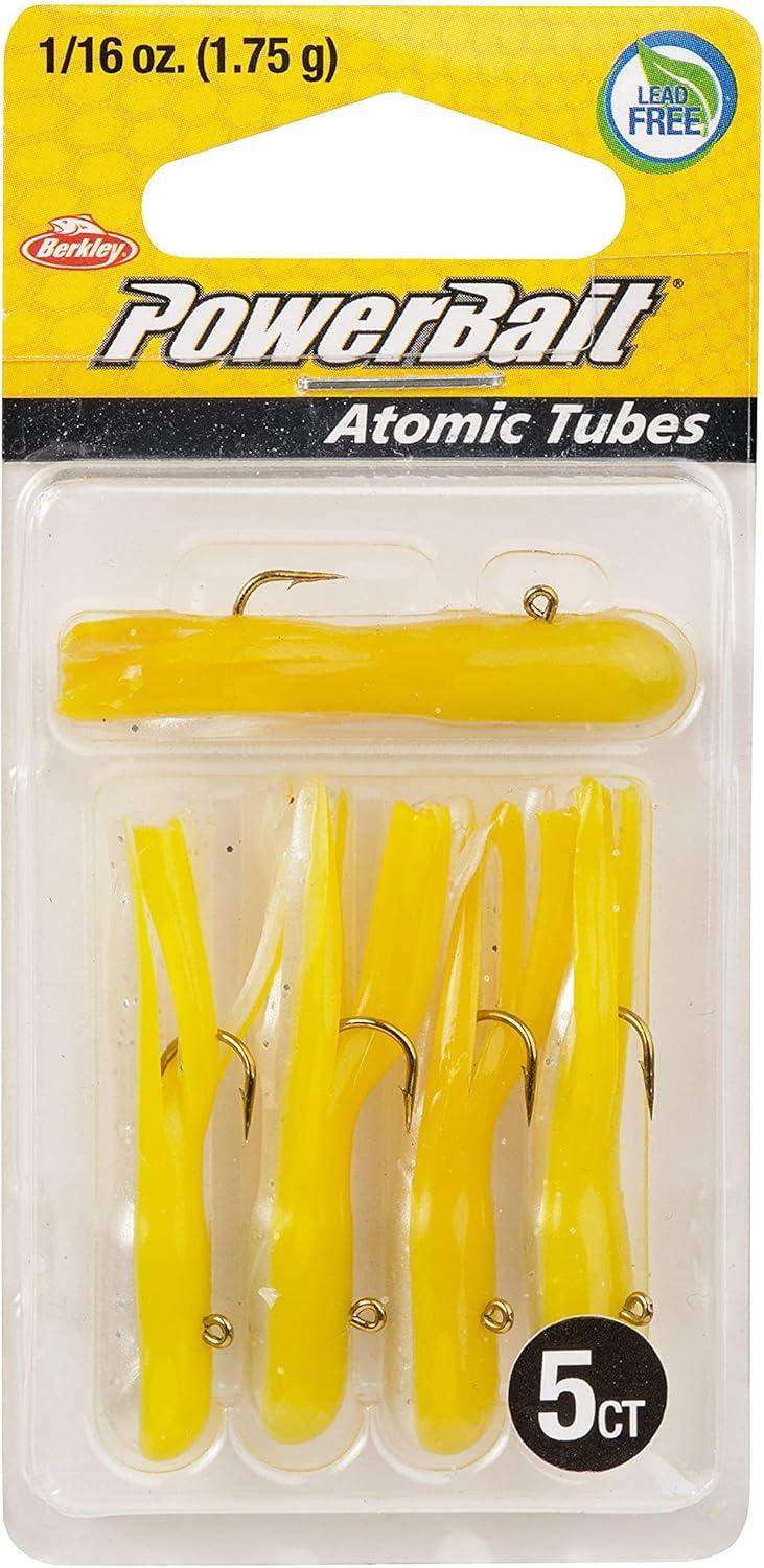 imageBerkley PowerBait PreRigged Atomic Tubes Fishing Soft BaitYellow Back