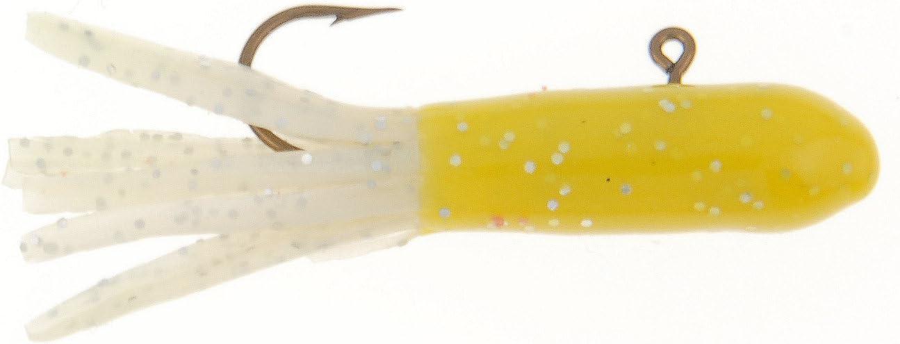 imageBerkley PowerBait PreRigged Atomic Tubes Fishing Soft BaitYellow Pearl Silver Fleck