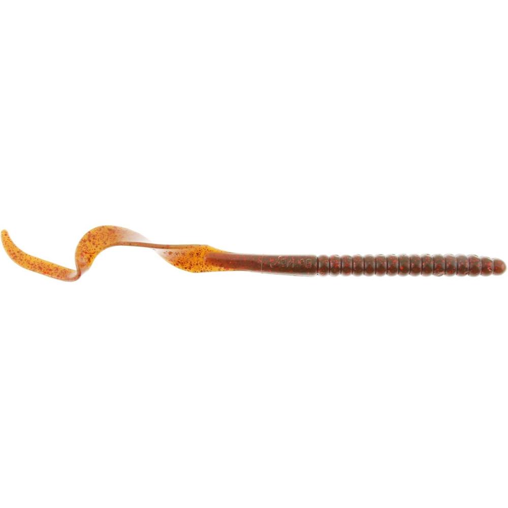 imageBerkley PowerBait Power Worms Fishing Soft BaitMotor Oil Red Fleck
