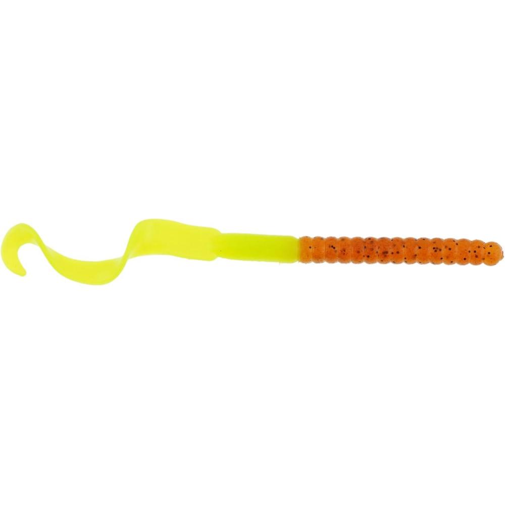 imageBerkley PowerBait Power Worms Fishing Soft BaitPumpkin Chartreuse