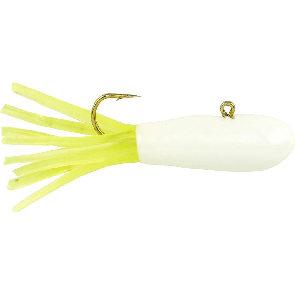 imageBerkley PowerBait PreRigged Atomic Tubes Fishing Soft BaitWhite Chartreuse
