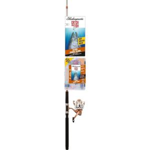 imageShakespeare Catch More Fish Salmon Spinning Fishing Combo Includes Fishing Rod ampamp Reel Berkley Fishing Baits Live Bait Tackle PreSpooled with 14lb Stren Line