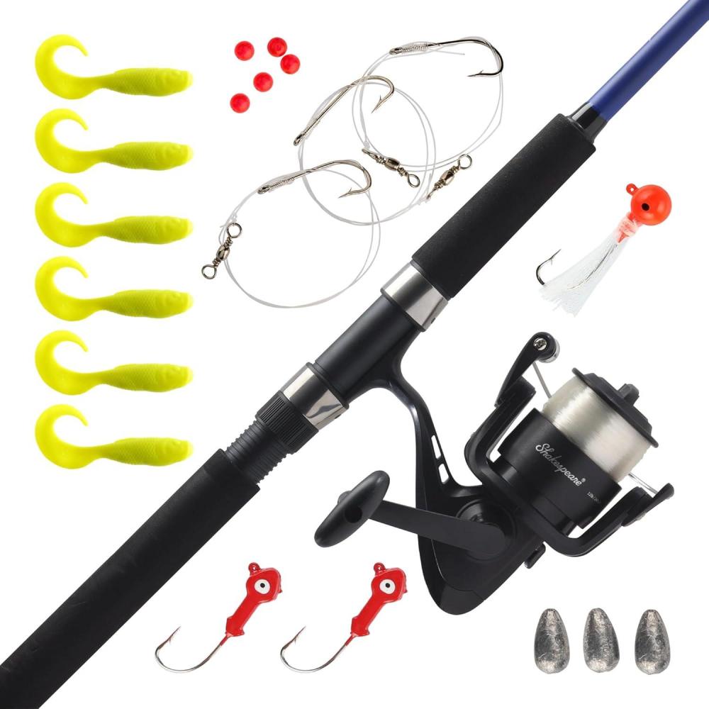 imageShakespeare Catch More Fish Spinning Reel and Fishing Rod Combo with KitStriper