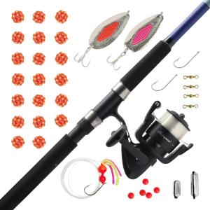 imageShakespeare Catch More Fish Spinning Reel and Fishing Rod Combo with KitSalmon