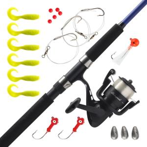 imageShakespeare Catch More Fish Spinning Reel and Fishing Rod Combo with KitStriper